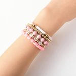 GOOJIDS Surfer Heishi Clay Bead Bracelets for Women Bohemian Stackable Evil Eye Vinyl Disc Beaded Stretch Bracelets Elastic Layering Friendship Bracelets Boho Jewelry - Image 3